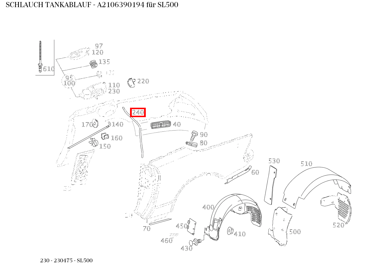 Schlauch TANKABLAUF SL500 230 Schlauch TANKABLAUF SL500 230