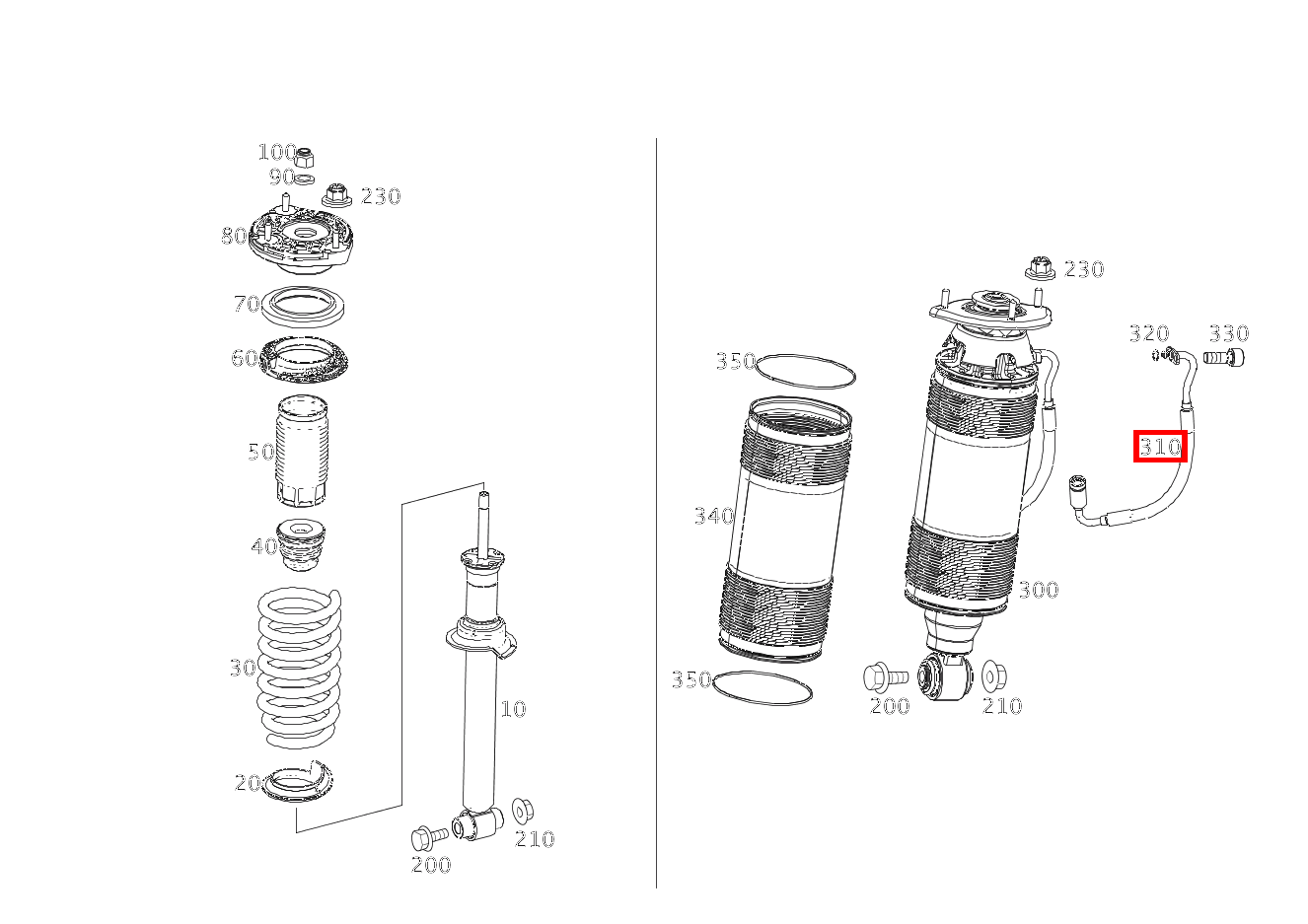 Hochdruckleitung HINTEN RECHTS SL63 AMG 231 Hochdruckleitung HINTEN RECHTS SL63 AMG 231