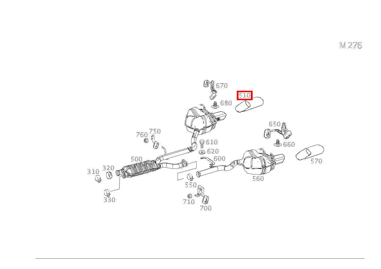 ENDROHR Hinten rechts E350 CA 207