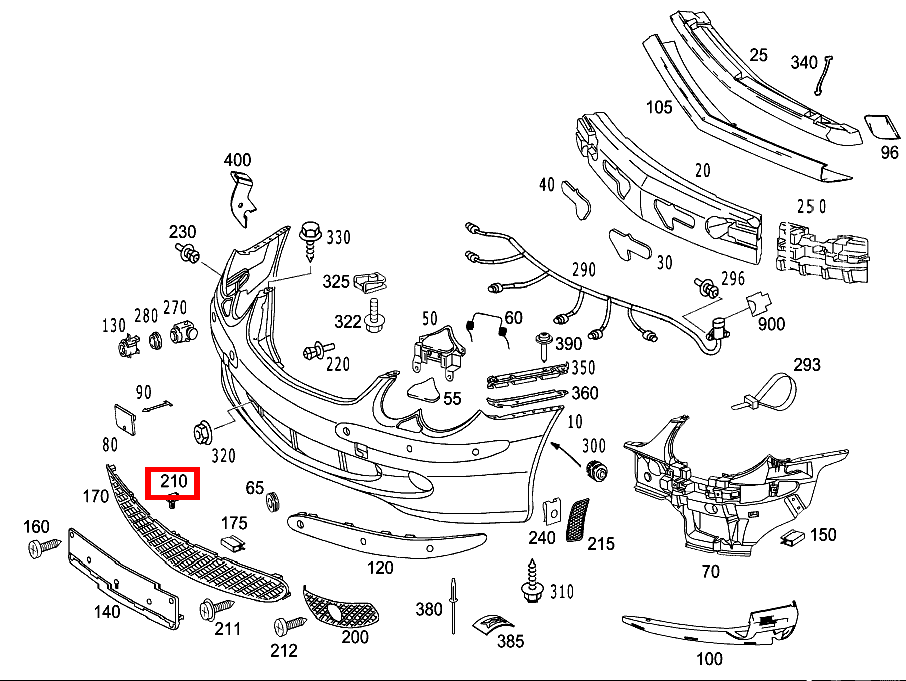 HALTECLIP BEFESTIGUNG GITTER SL 65 AMG Roadster BCA 230
