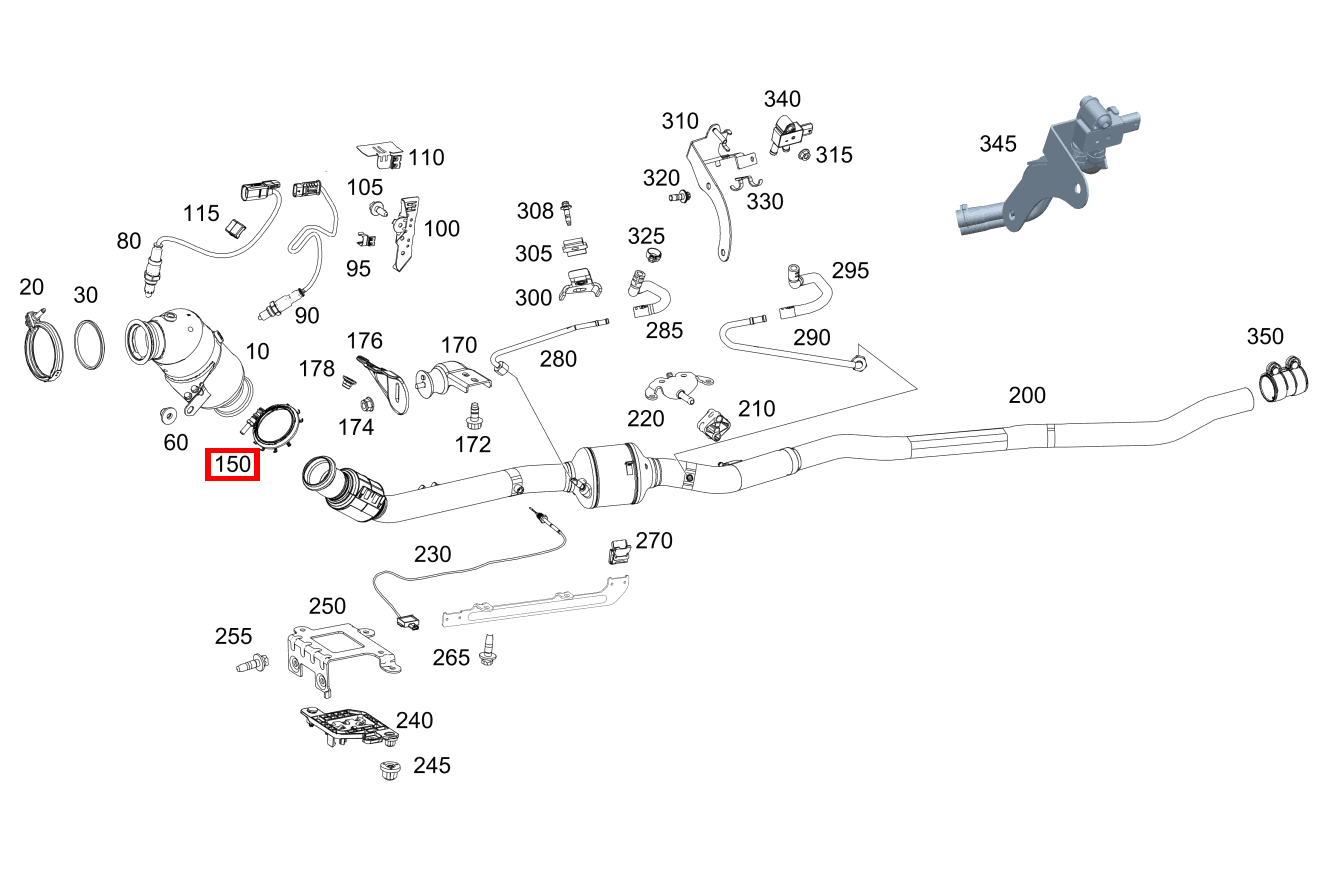 PROFILSCHELLE ABGASANLAGE Abgasleitung vorn an Abgasleitung Mitte GLE 350 e 4MATIC 213