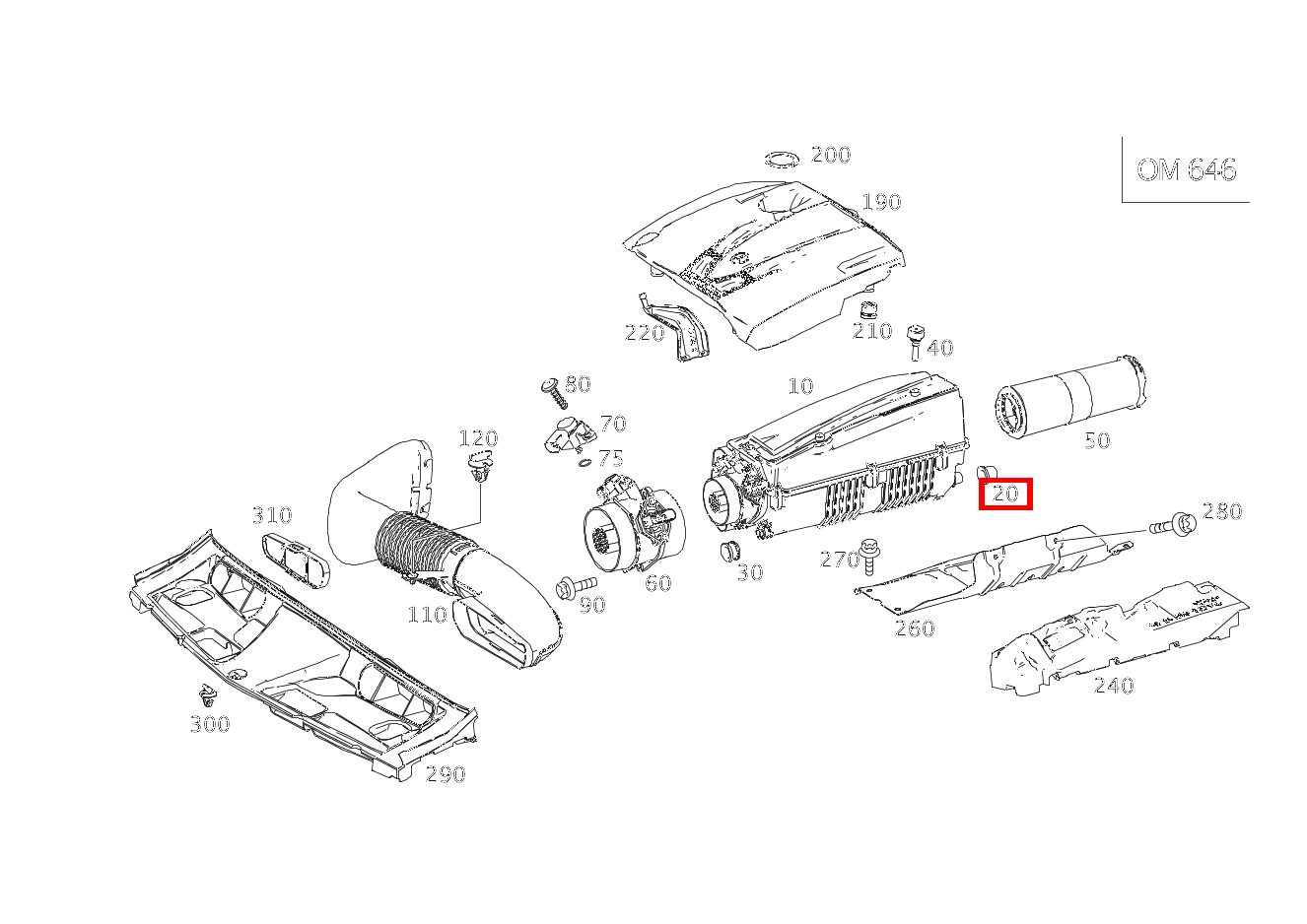 Lager AN LUFTFILTERGEHAEUSE HINTEN C220TCDI 204 Lager AN LUFTFILTERGEHAEUSE HINTEN C220TCDI 204