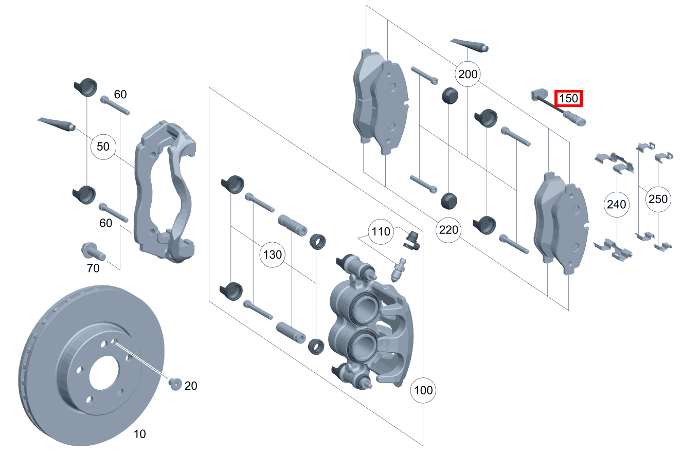 Belagverschleisssensor Vito Kastenwagen 116 BlueTEC K 201