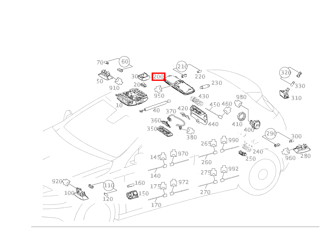 Innenleuchte DECKENLEUCHTE HINTEN A250 Sport 176 Innenleuchte DECKENLEUCHTE HINTEN A250 Sport 176