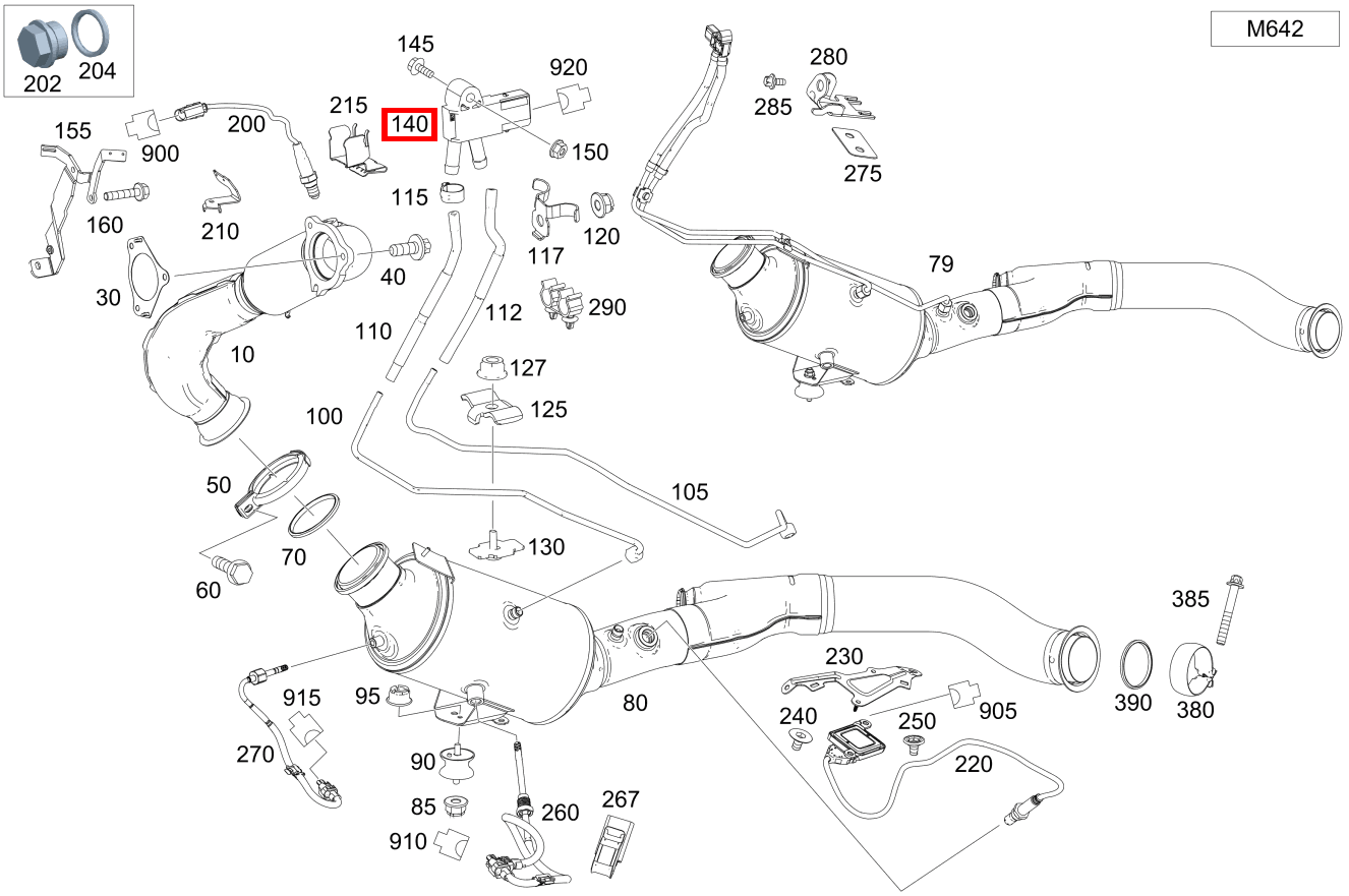 Drucksensor Partikelfilter ML/GLE 350 BT/D 4M 642826 292 Drucksensor Partikelfilter ML/GLE 350 BT/D 4M 642826 292