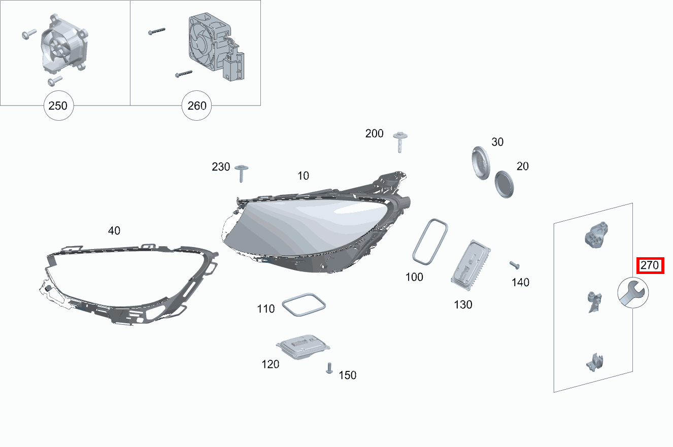 Reparatursatz Halter REPARATURLOESUNG FUER SCHEINWERFER RECHTS E 300 Cabriolet 253 Reparatursatz Halter REPARATURLOESUNG FUER SCHEINWERFER RECHTS E 300 Cabriolet 253
