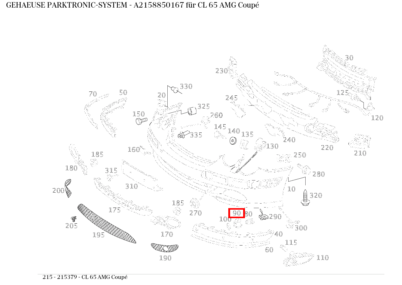 Gehäuse PARKTRONIC-SYSTEM CL 65 AMG Coupé 215 Gehäuse PARKTRONIC-SYSTEM CL 65 AMG Coupé 215