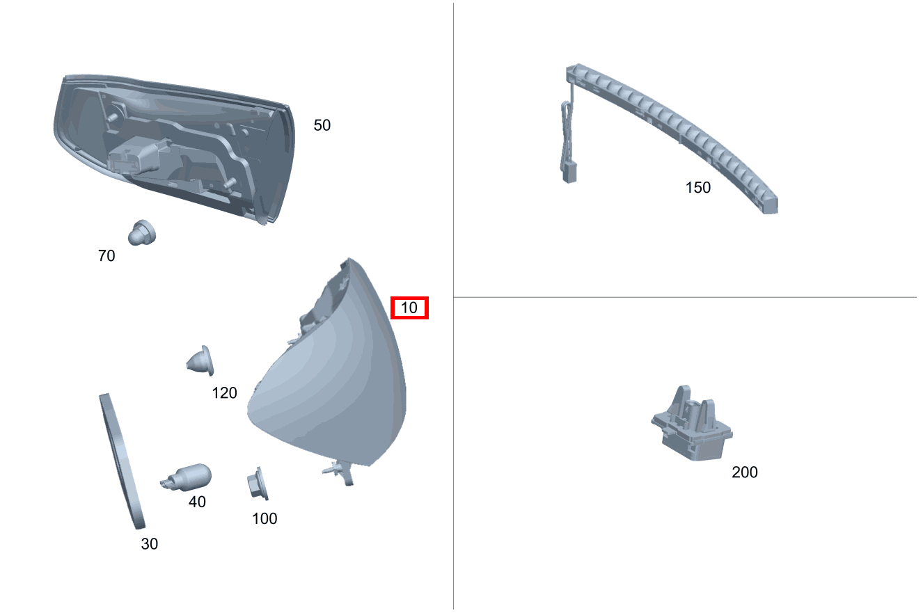 Heckleuchtenkombination Seitlich außen rechts E 350 d Limousine 213 Heckleuchtenkombination Seitlich außen rechts E 350 d Limousine 213