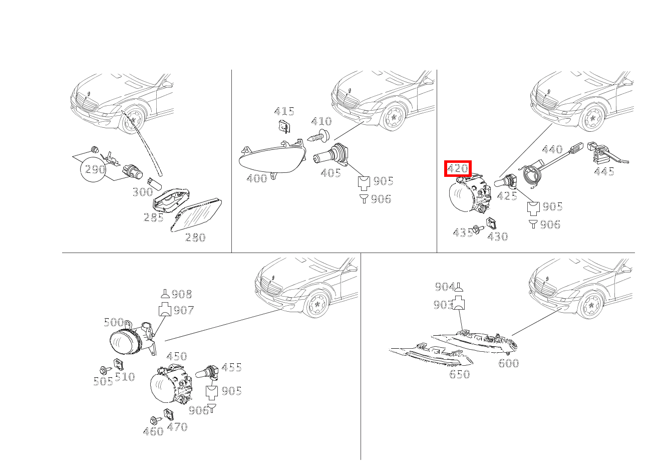 Nebelscheinwerfer RECHTS S 550 Limousine lang 221 Nebelscheinwerfer RECHTS S 550 Limousine lang 221