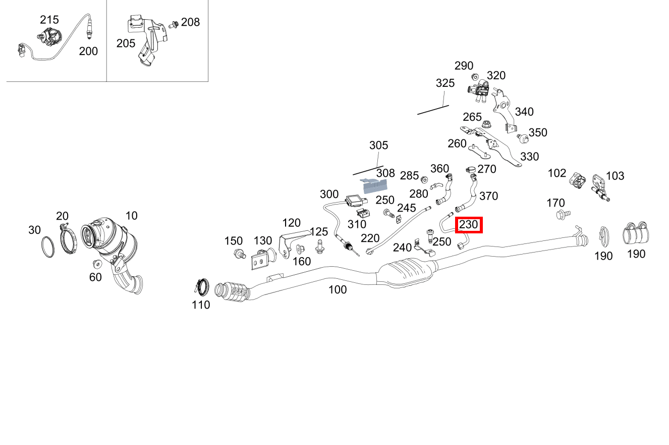 Druckleitung Ottopartikelfilter hinten GLC 200 4MATIC 293 Druckleitung Ottopartikelfilter hinten GLC 200 4MATIC 293