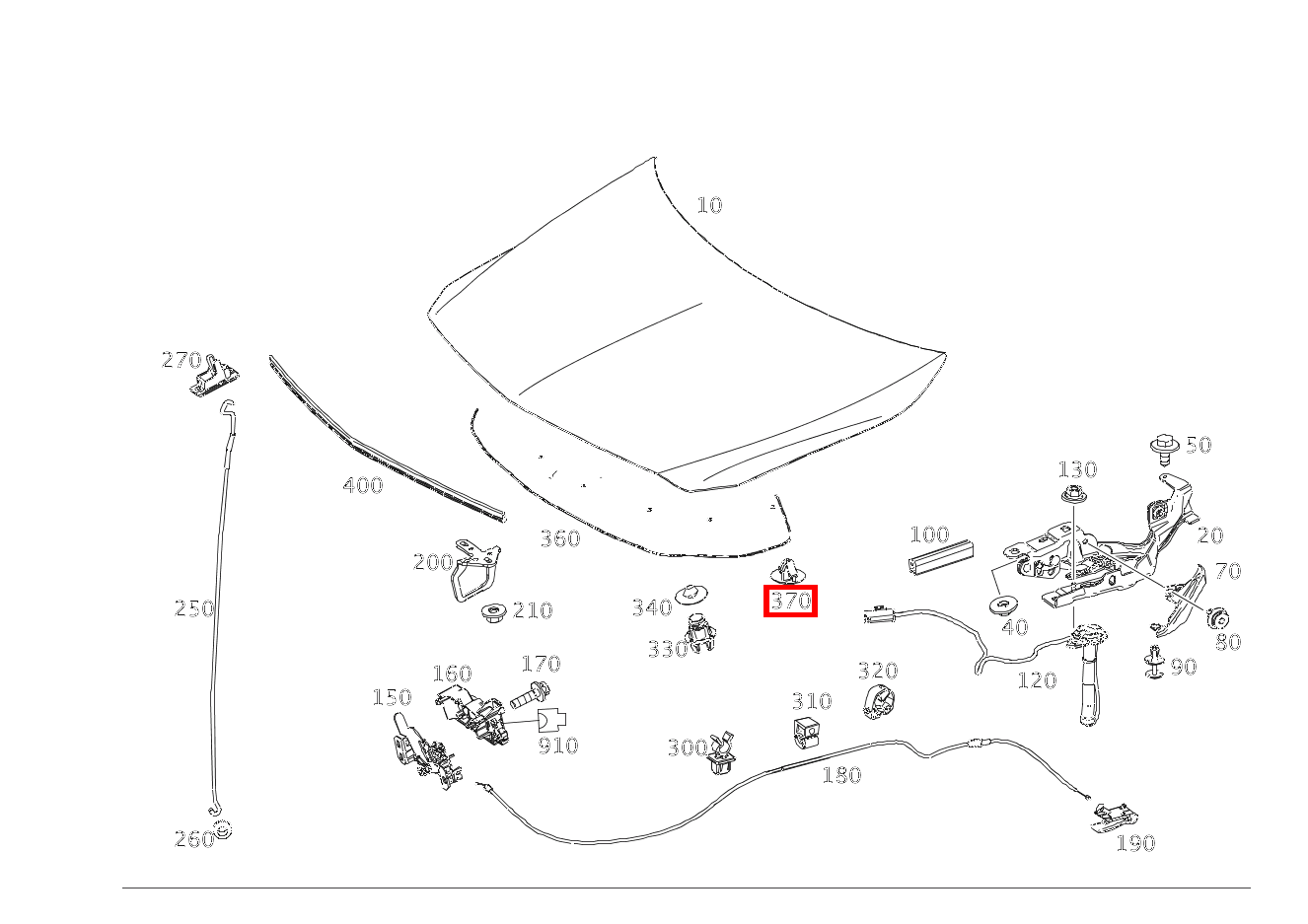 Einsteckbefestiger ABDAEMPFUNG AN MOTORHAUBE ALSD A 180 d BCA 176 Einsteckbefestiger ABDAEMPFUNG AN MOTORHAUBE ALSD A 180 d BCA 176
