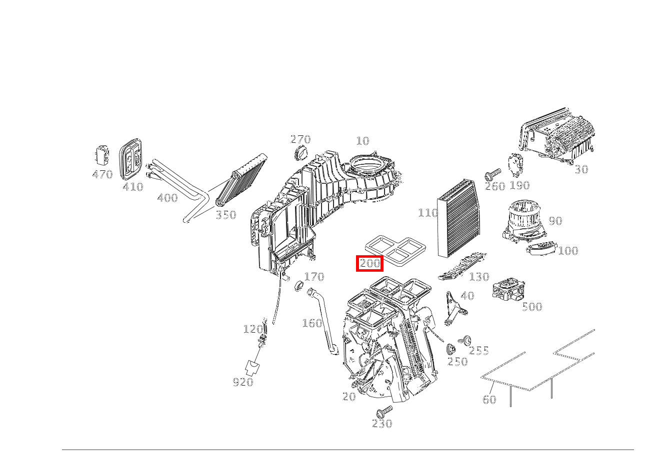 ABDICHTUNG LUFTKANAL Defrostkanal C 200 4MATIC T-Modell 205