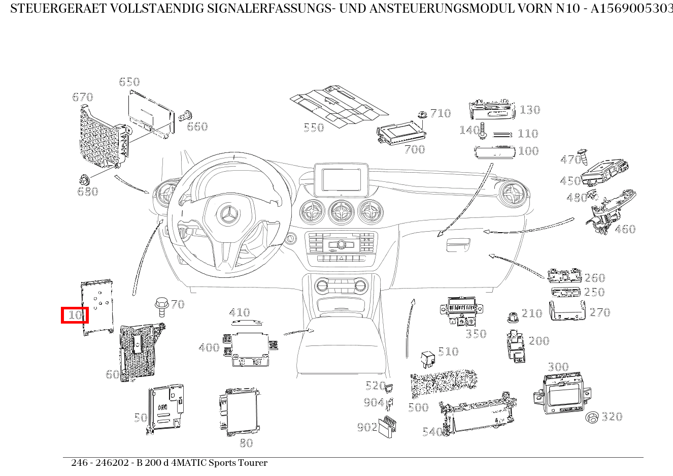 Steuergerät vollständig SIGNALERFASSUNGS- UND ANSTEUERUNGSMODUL VORN N10 B 200 d 4MATIC Sports Tourer 246