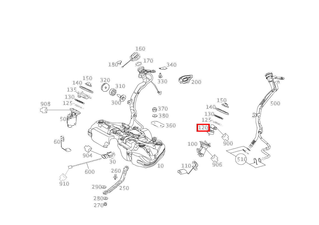 Drucksensor KRAFTSTOFFFILTER E350CGI BE 207
