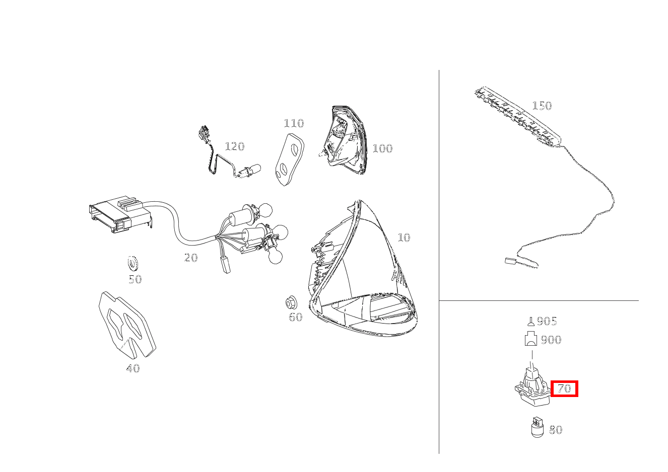 Kennzeichenleuchte KENNZEICHENLEUCHTE CL 500 Coupé 4M BCA 216