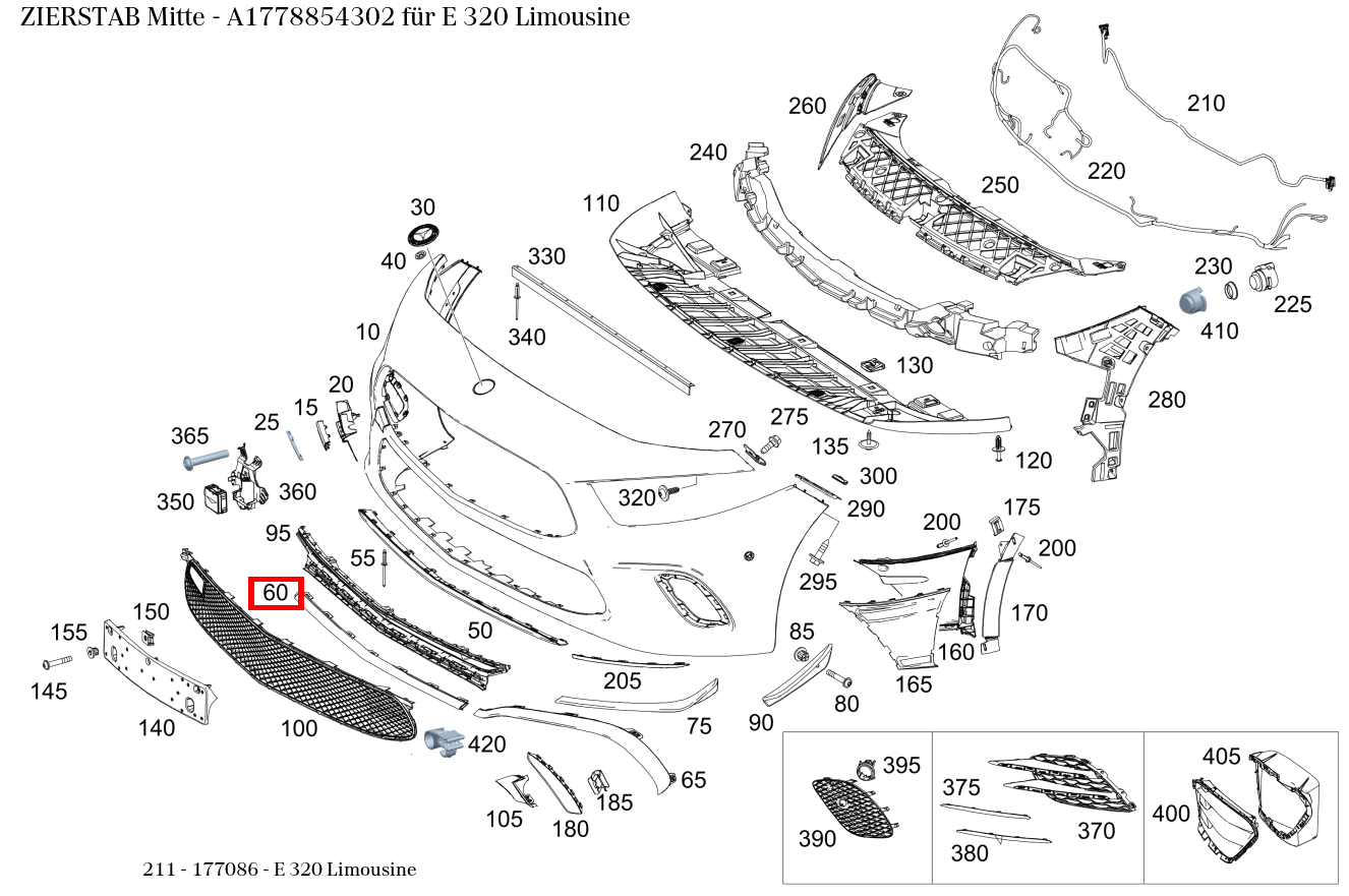 Zierstab Mitte E 320 Limousine 211 Zierstab Mitte E 320 Limousine 211