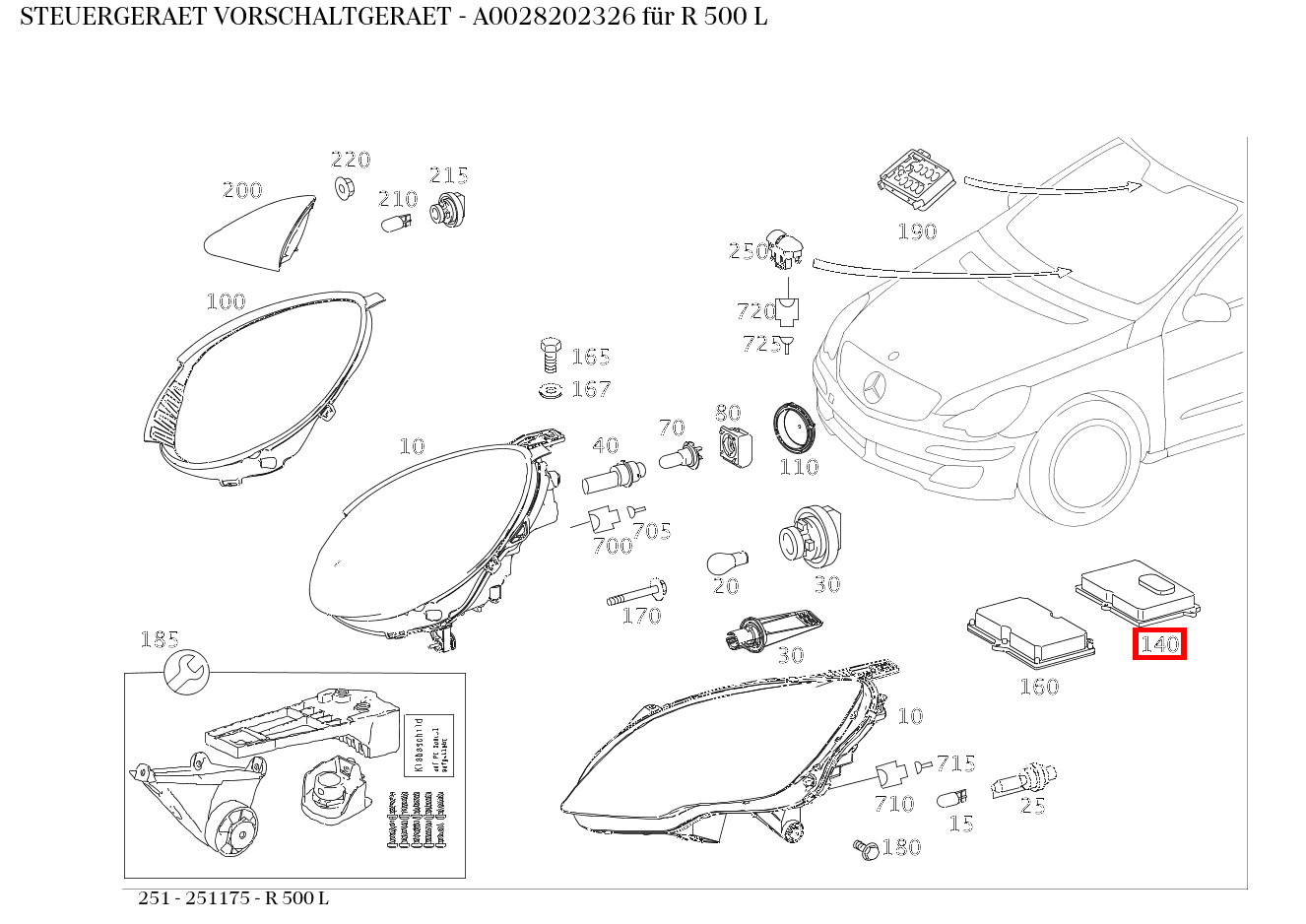 STEUERGERAET VORSCHALTGERAET R 500 L 251 STEUERGERAET VORSCHALTGERAET R 500 L 251