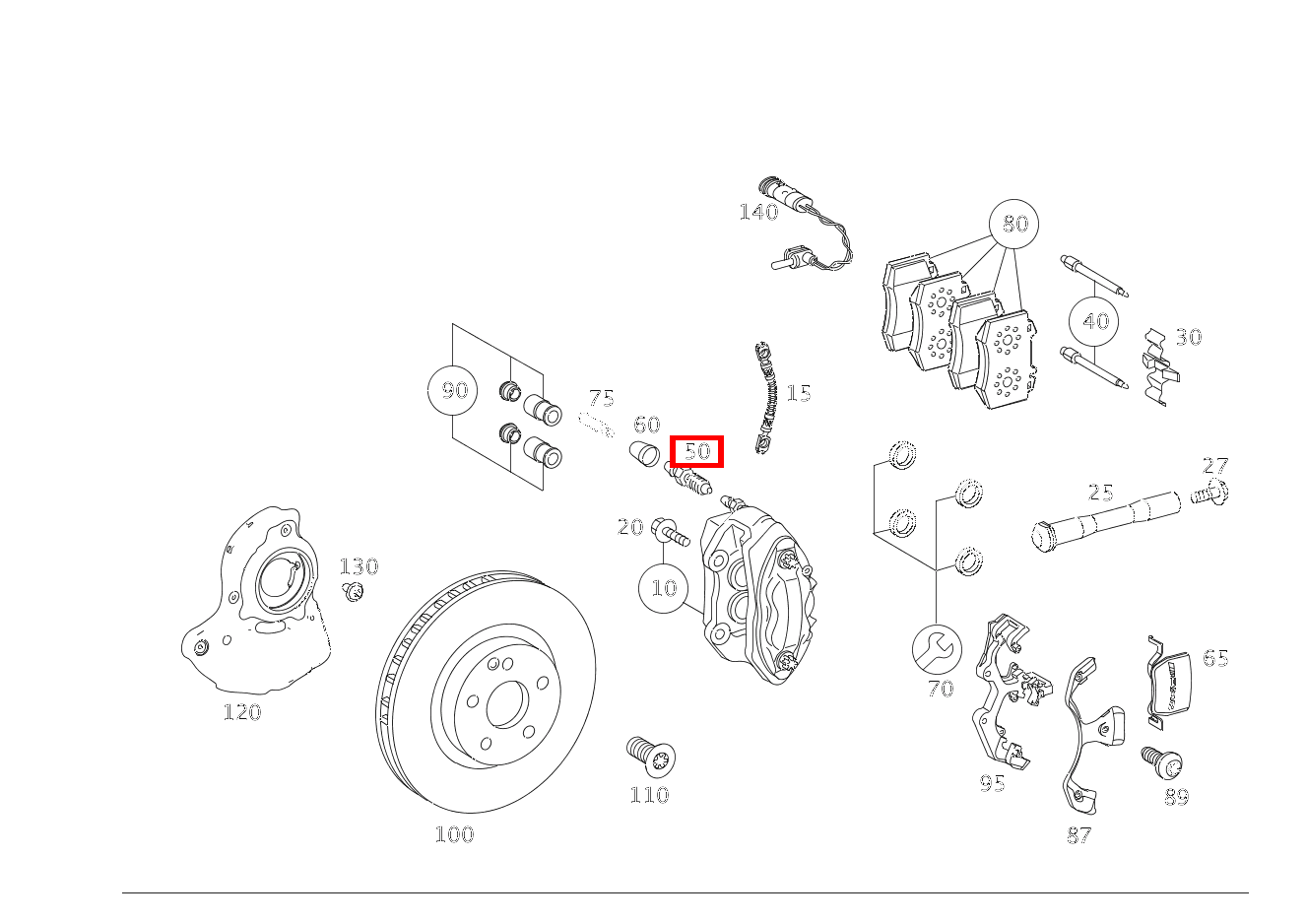 Entlüftungsventil Bremssattel Vorderachse CL 500 Coupé 4M BCA 216