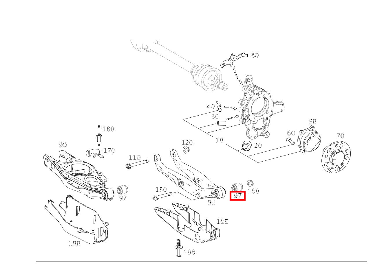 TRAGGELENK Federlenker rechts CLS 55 AMG 219