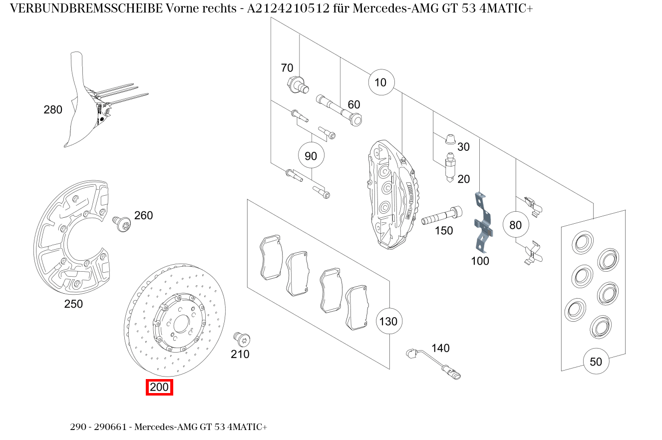 Verbundbremsscheibe Vorne rechts Mercedes-AMG GT 53 4MATIC+ 290