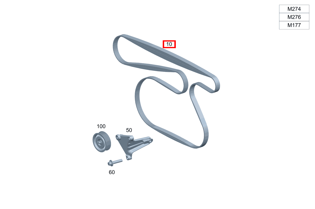 Keilrippenriemen 20,5X1073 E 300 e T-Modell 213