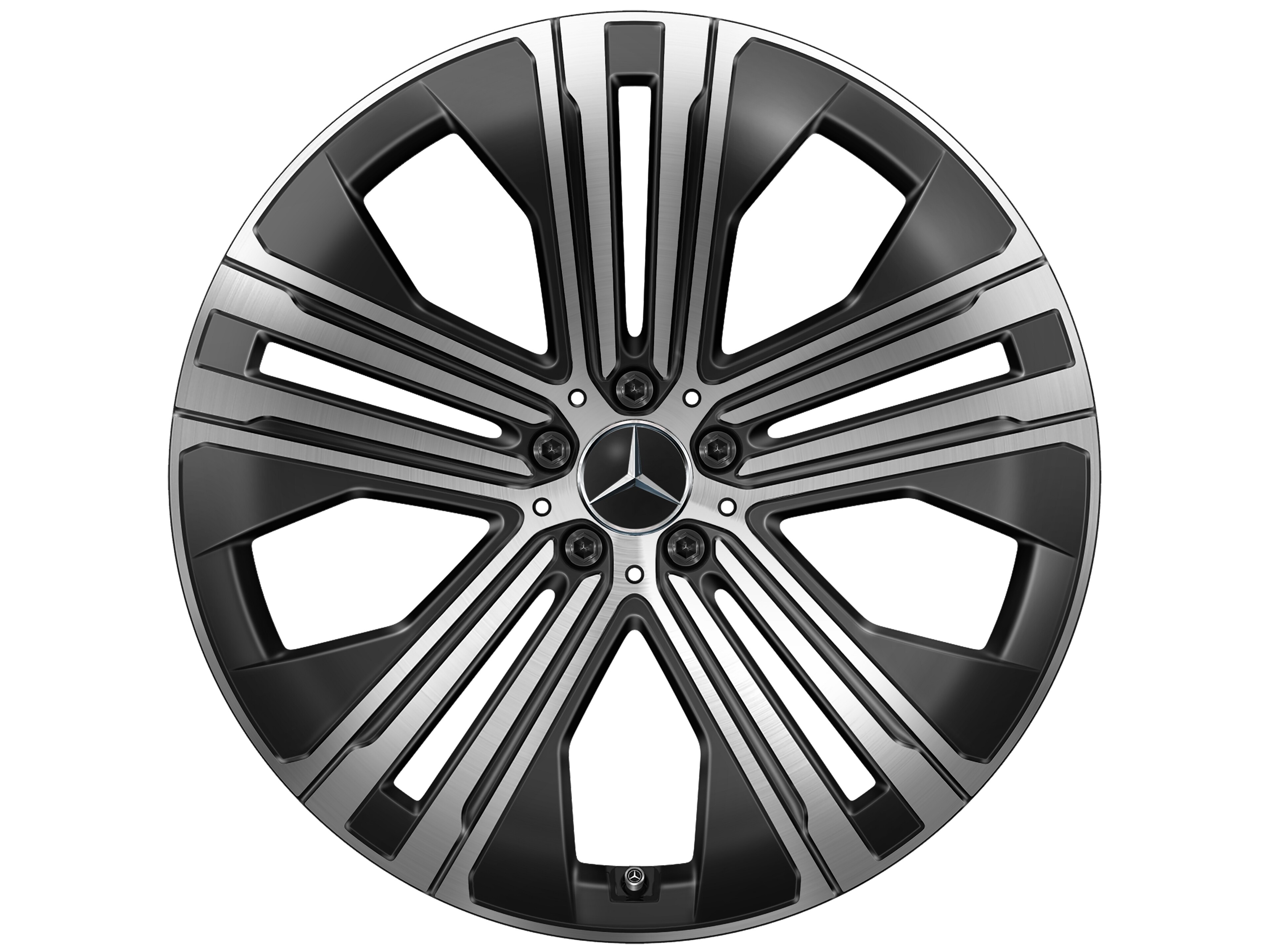 5-Doppelspeichen-Rad, Aero, 22 Zoll, 9,5 J x 22 ET 41,5, schwarz, glanzgedreht