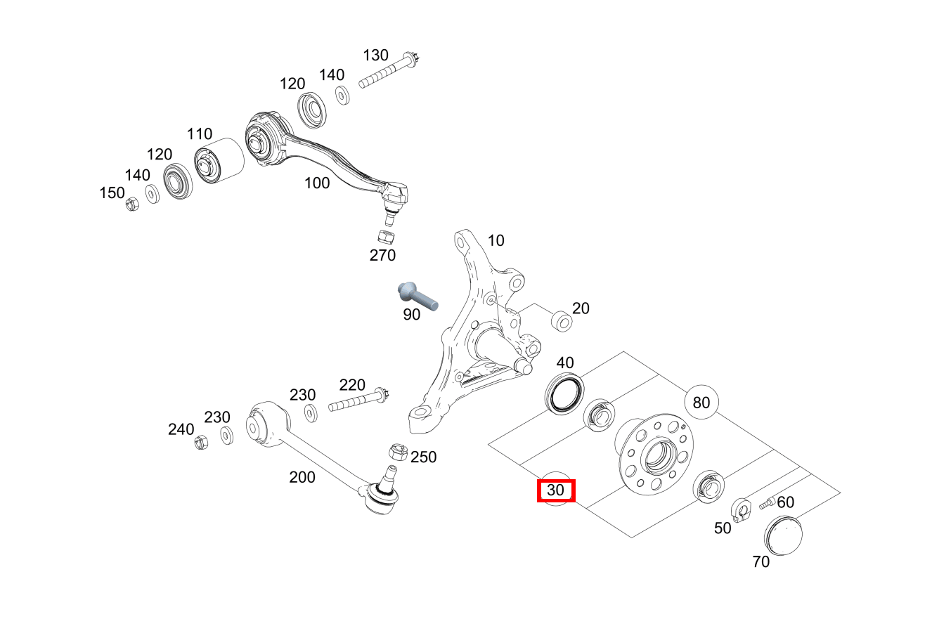 Vorderradnabe Rechts SLK55 AMG 172