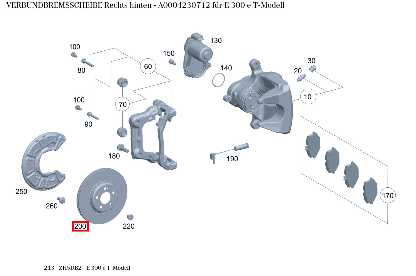 Verbundbremsscheibe Rechts hinten E 300 e T-Modell 213 Verbundbremsscheibe Rechts hinten E 300 e T-Modell 213