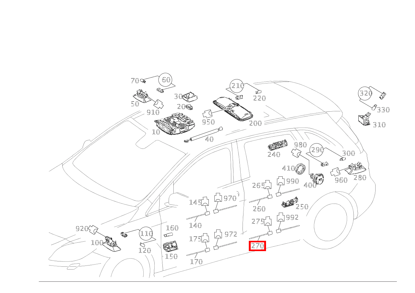 Innenraumleuchte BELEUCHTUNG ARMLEHNE RECHTS ELECTRIC DRIVE 242 Innenraumleuchte BELEUCHTUNG ARMLEHNE RECHTS ELECTRIC DRIVE 242