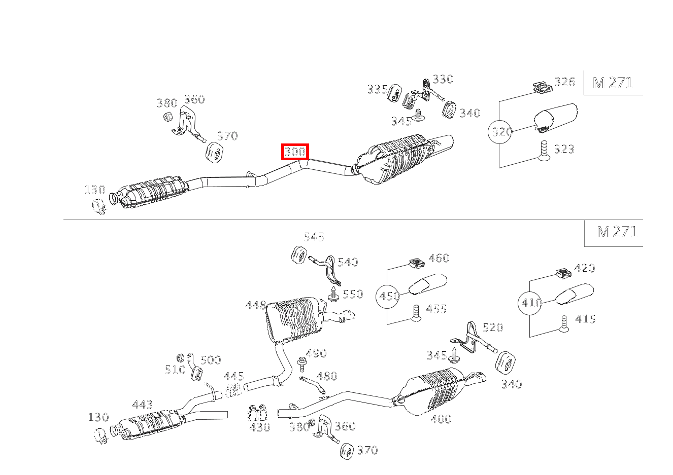 Abgasleitung HINTEN E200TCGI BLUE EFF 212