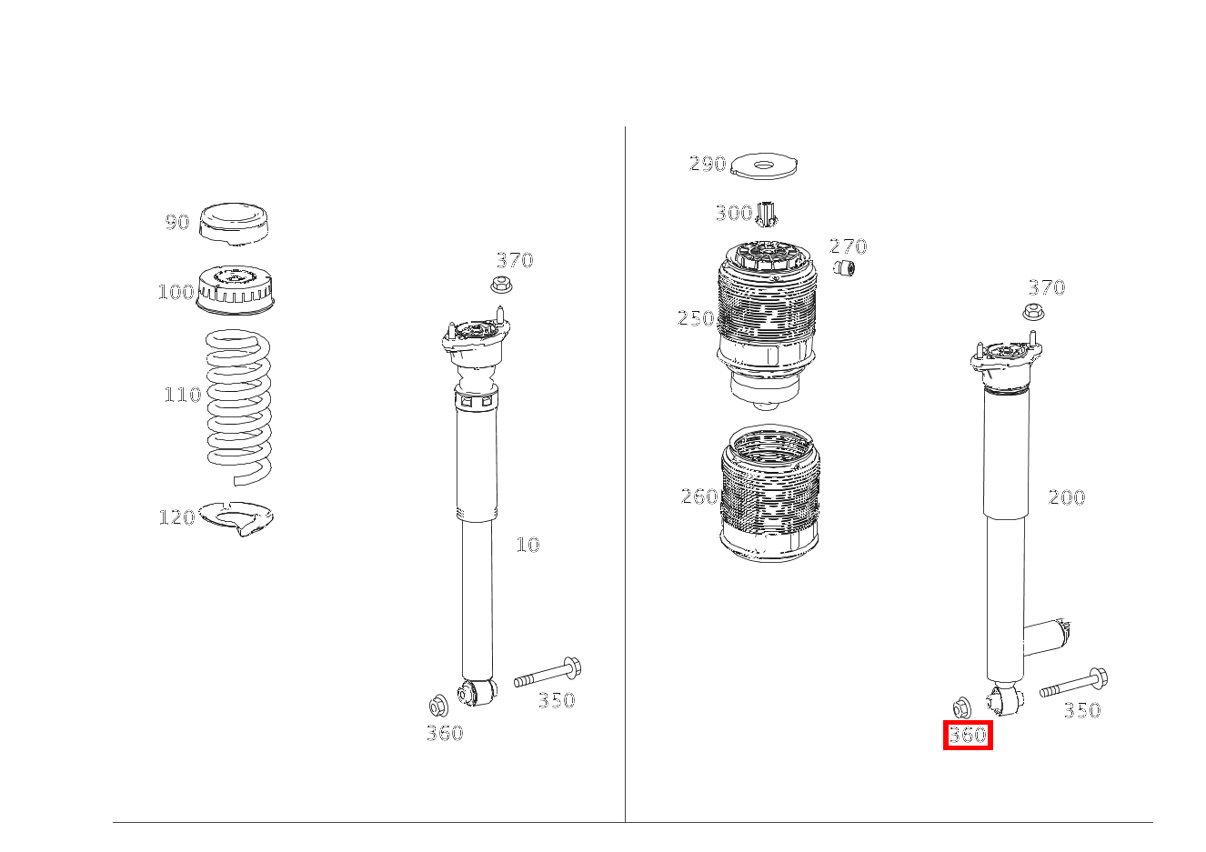 Mutter Stoßdämpfer an Federlenker; M10 E 350 4MATIC Limousine BCA 212 Mutter Stoßdämpfer an Federlenker; M10 E 350 4MATIC Limousine BCA 212