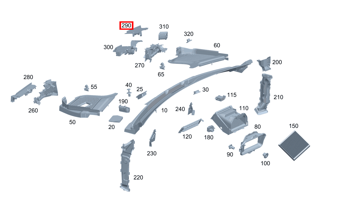 ABDICHTUNG LUFTKANAL OBEN RECHTS GLE 350 e 4MATIC 213 ABDICHTUNG LUFTKANAL OBEN RECHTS GLE 350 e 4MATIC 213