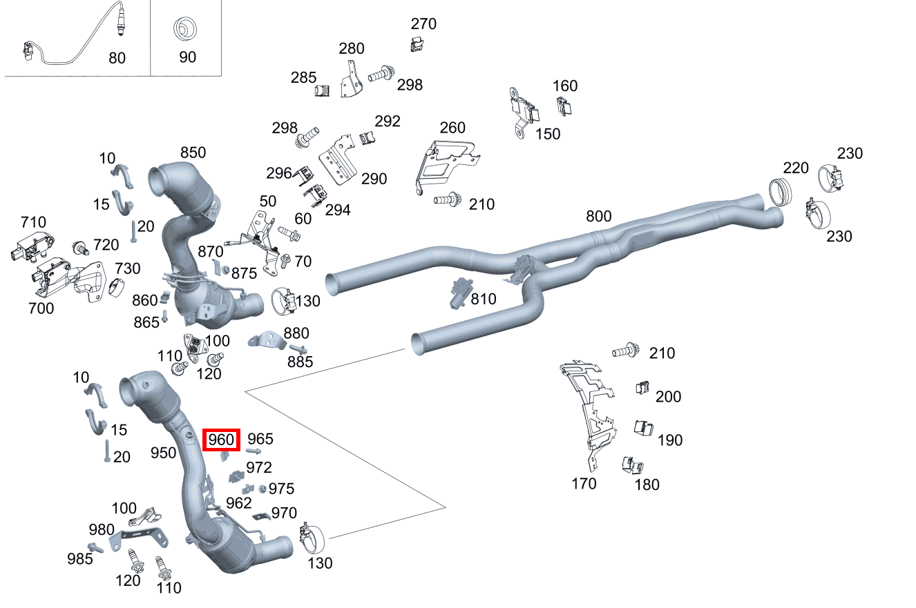 Befestigungsbügel Befestigung Druckleitungen, links Mercedes-AMG GLC 63 S 4MATIC+ Coupé 253
