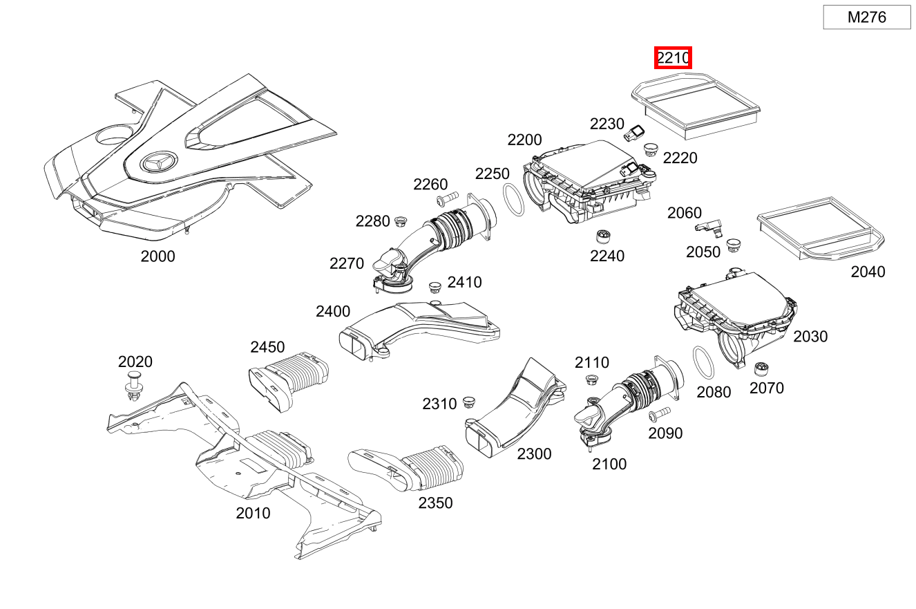 Luftfiltereinsatz Rechts C 400 4MATIC Limousine 205 Luftfiltereinsatz Rechts C 400 4MATIC Limousine 205