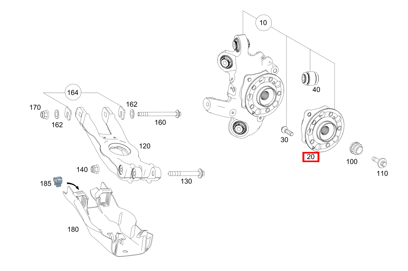 Radlager Hinten rechts Mercedes-AMG GT 63 S E PERFORMANCE 290 Radlager Hinten rechts Mercedes-AMG GT 63 S E PERFORMANCE 290