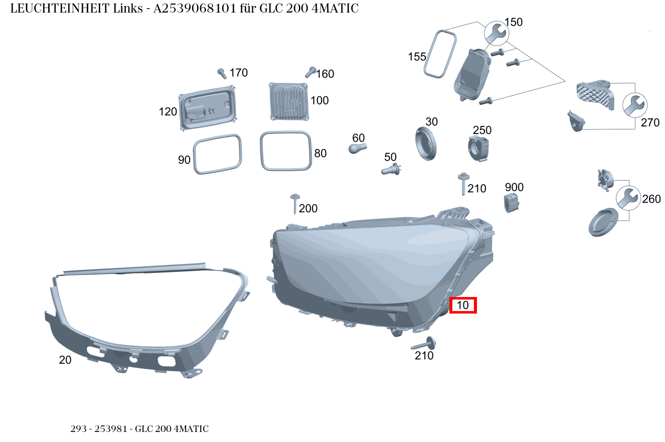 Leuchteinheit Links GLC 200 4MATIC 293