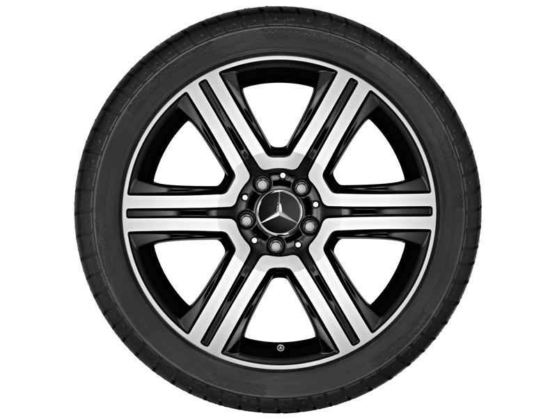 Original Mercedes-Benz 19 Zoll 6-Speichen-Rad schwarz glanzgedreht  