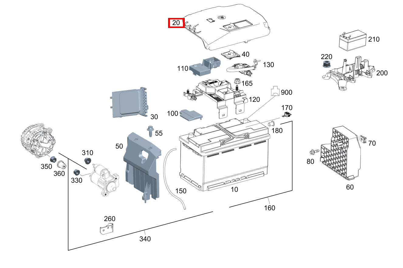 BATTERIEABDECKUNG Starterbatterie E 320 Limousine 211 BATTERIEABDECKUNG Starterbatterie E 320 Limousine 211