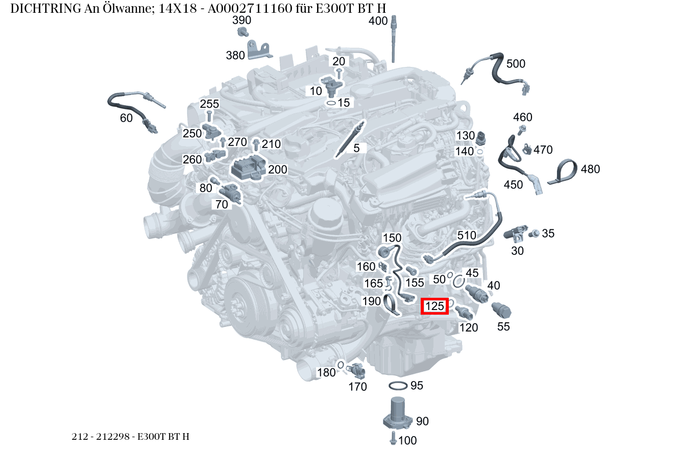 Dichtring An Ölwanne; 14X18 E300T BT H 212