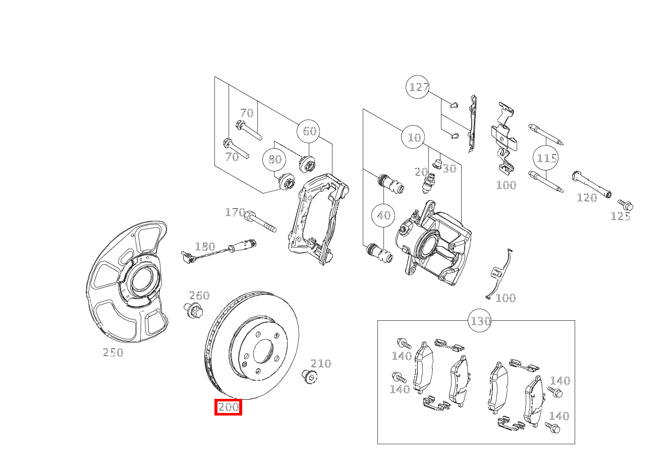 Bremsscheibe belüftet Vorne Rechts E 400 4MATIC Limousine 212