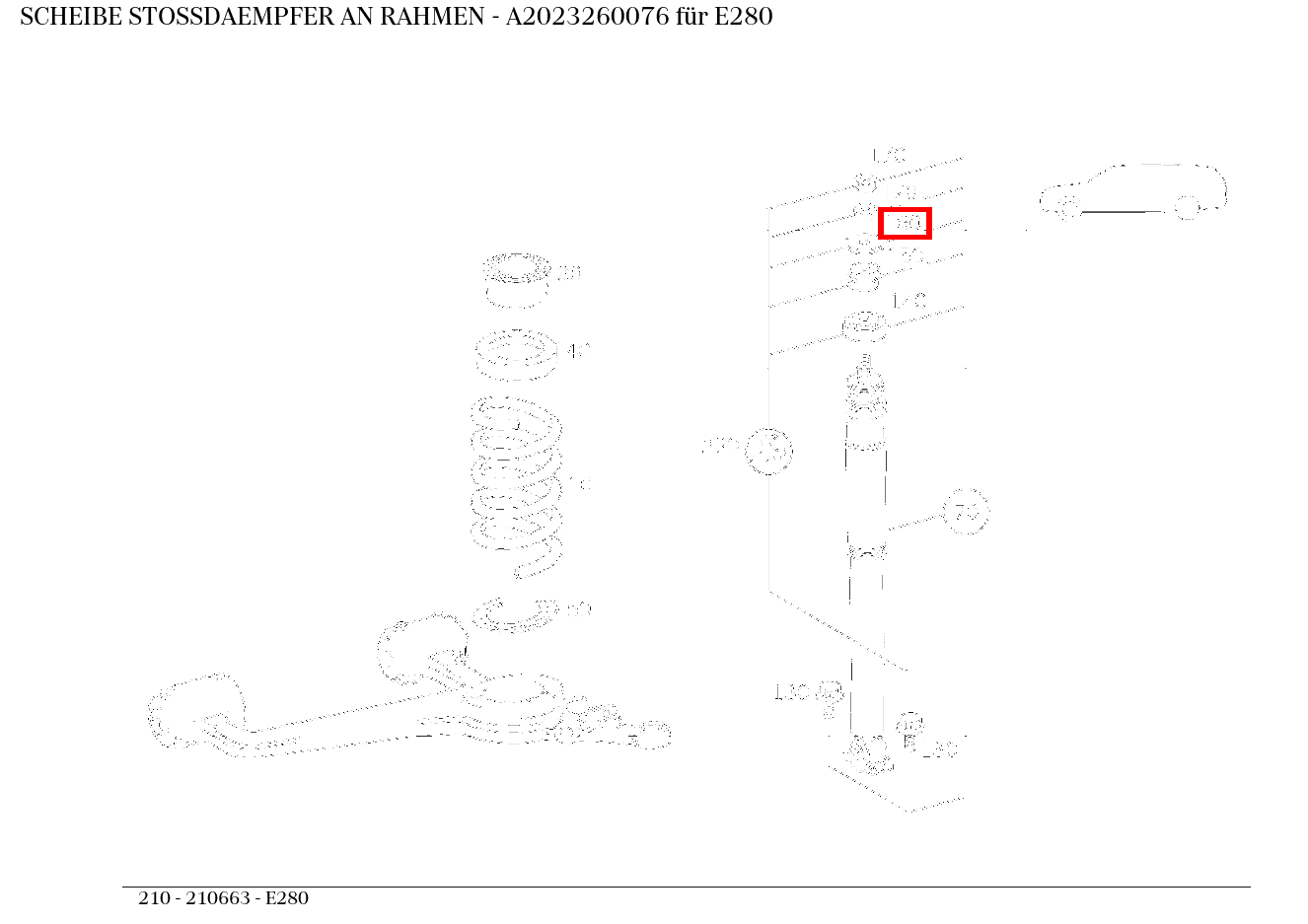 Scheibe STOSSDAEMPFER AN RAHMEN E280 210