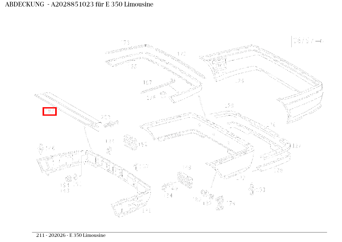 Abdeckung E 350 Limousine 211
