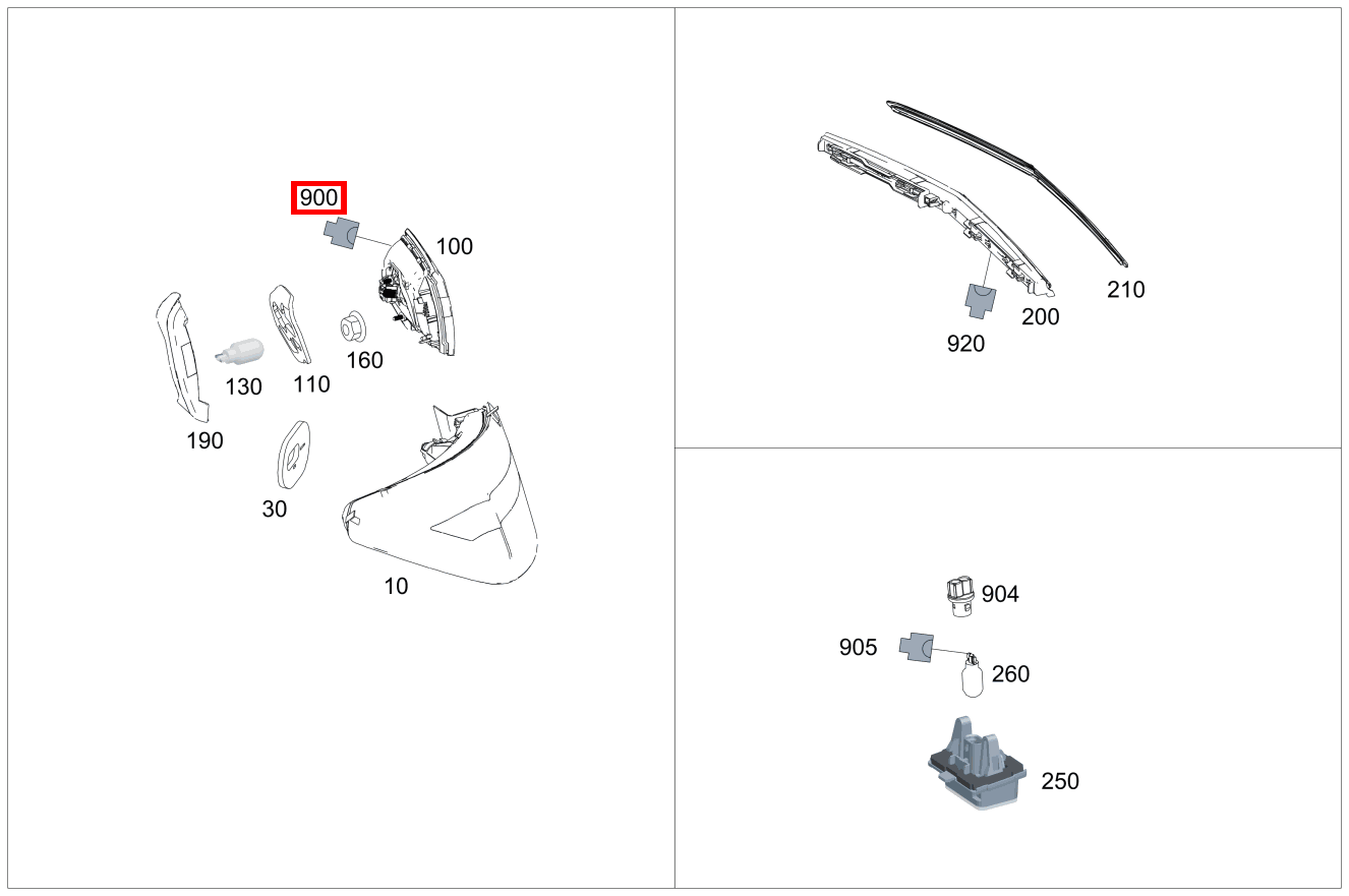 Kupplung, Mechanisch SCHLUSSLEUCHTE RECHTS E4/1; 6-PIN MQS M 166  