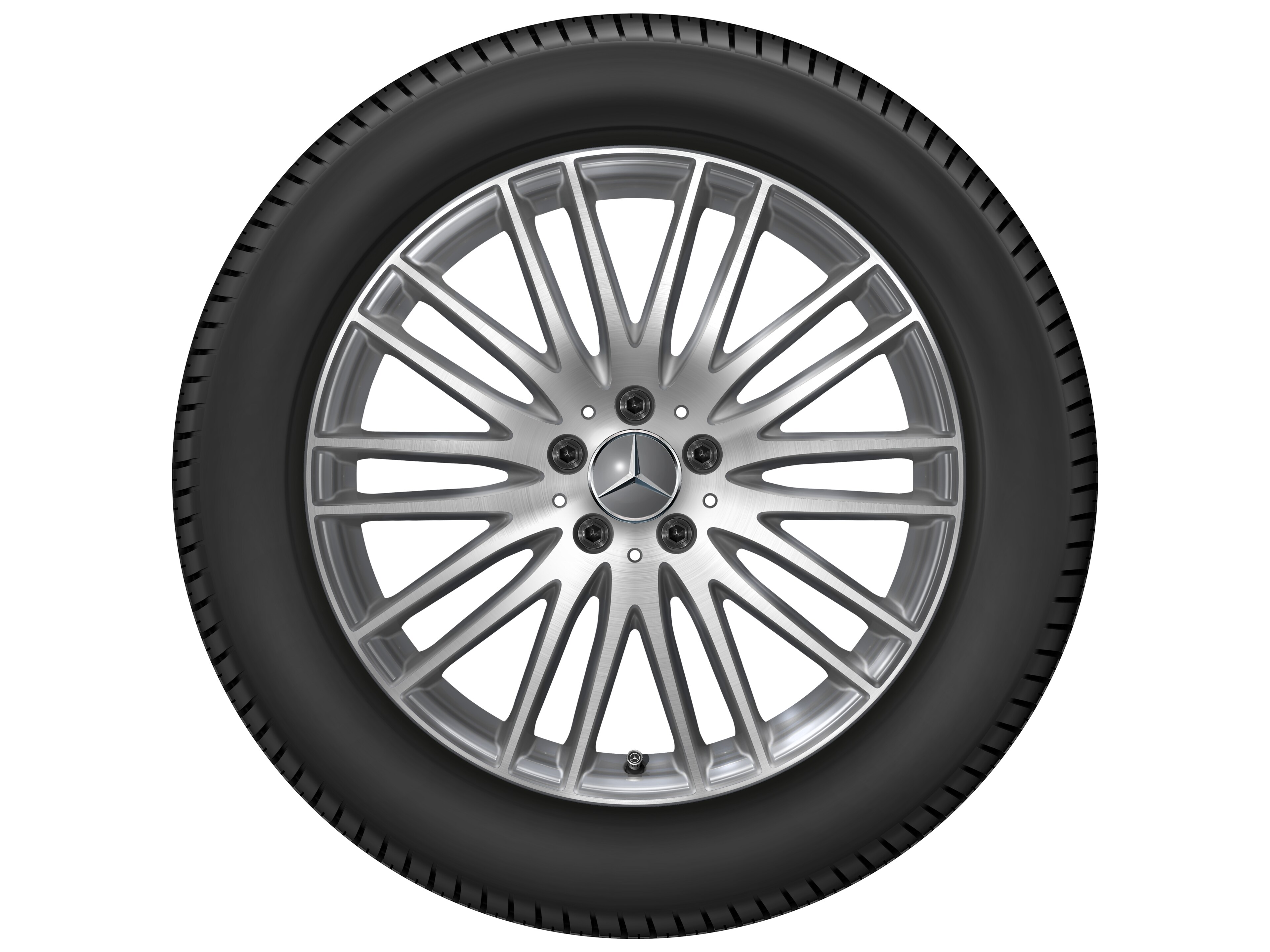 Vielspeichen-Rad, 19 Zoll, glanzgedreht 8 J x 19 ET 32,5, tremolit-metallic, glanzgedreht