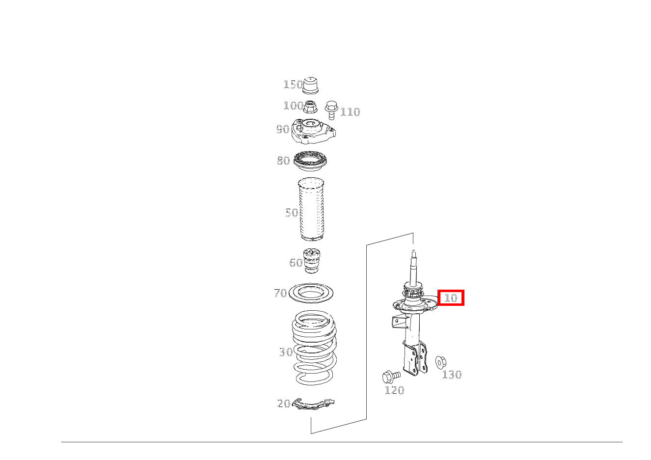 Dämpferbein Vorn rechts CLA 250 4MATIC Coupé 117
