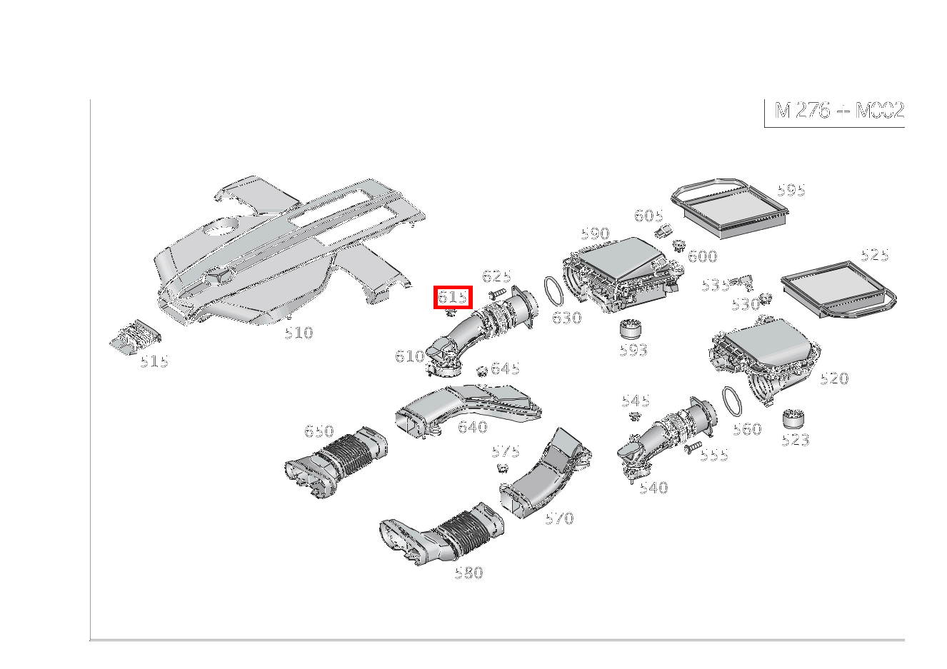 Elastomerlager In Reinluftleitung M 166, SLK / SLC 172, C 205 und  