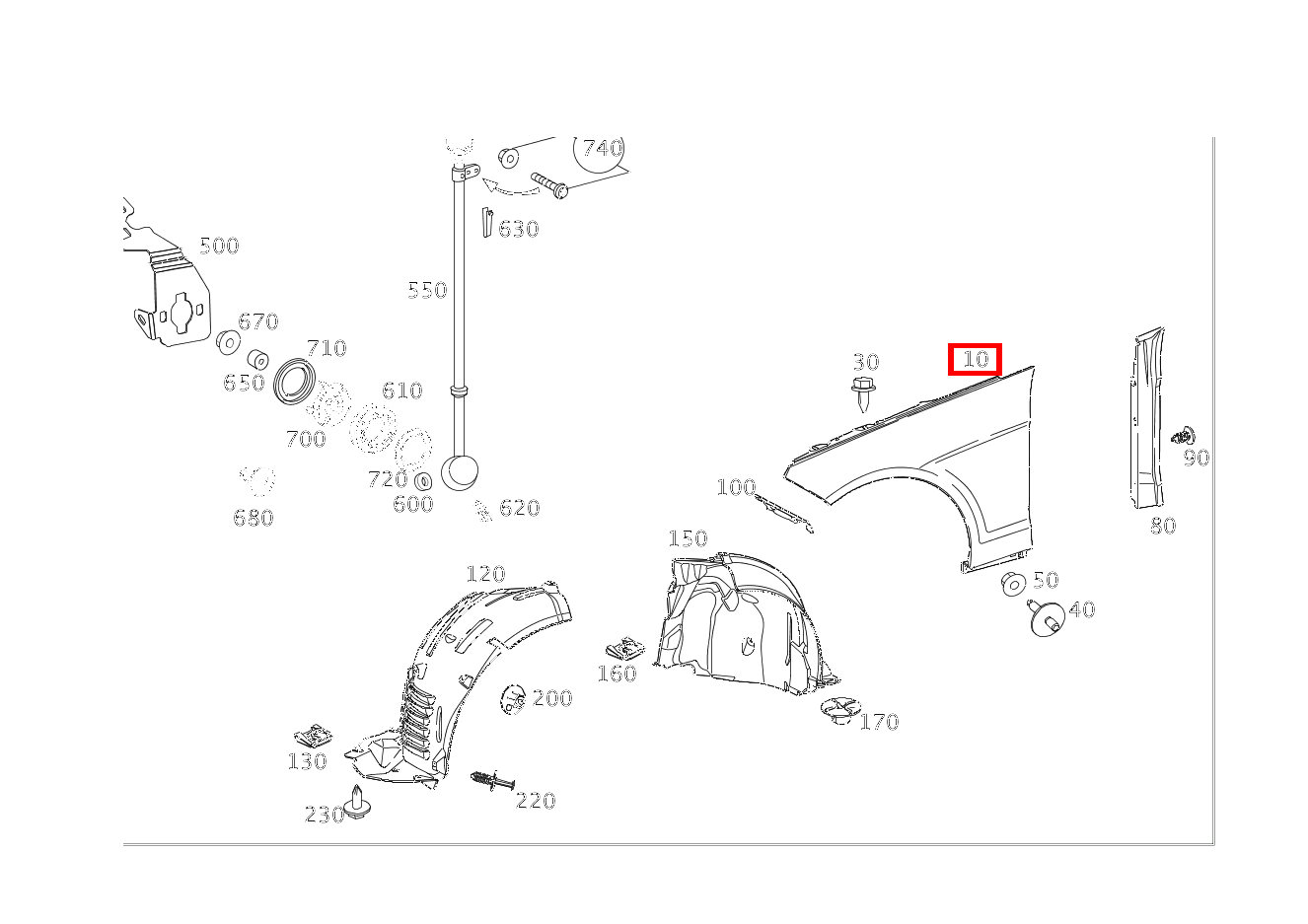 Kotflügel Vorne Rechts E 350 4MATIC Limousine BCA 212 Kotflügel Vorne Rechts E 350 4MATIC Limousine BCA 212