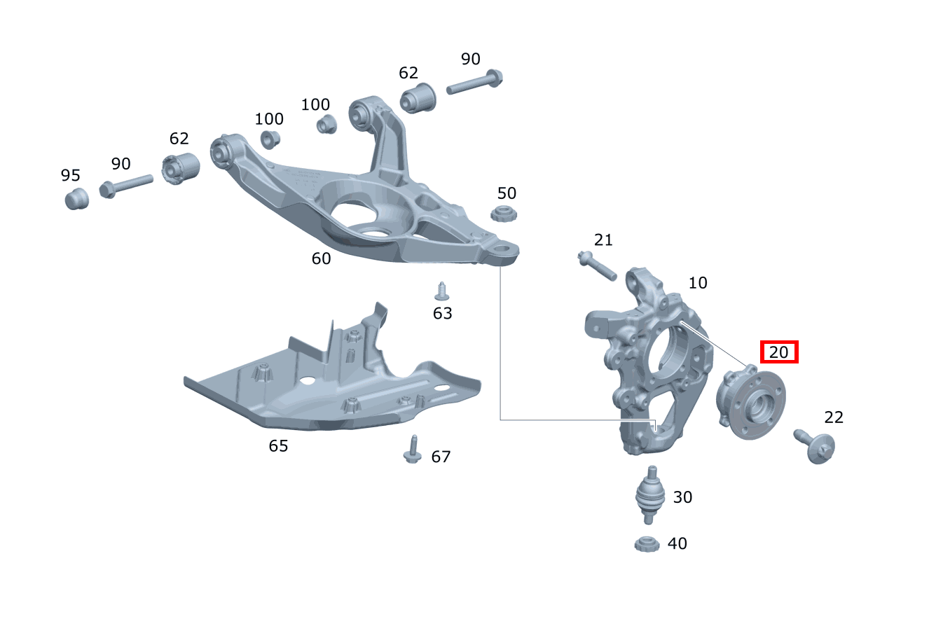 RADLAGER, ANGETRIEBEN Radträger rechts GLE 350 e 4MATIC 213 RADLAGER, ANGETRIEBEN Radträger rechts GLE 350 e 4MATIC 213