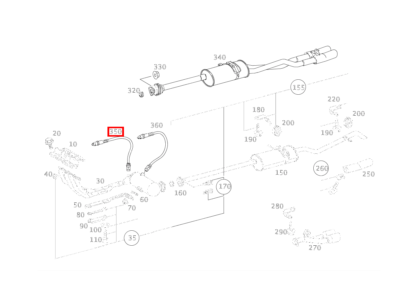 Lambdasonde VOR KATALYSATOR A 140 Limousine 169