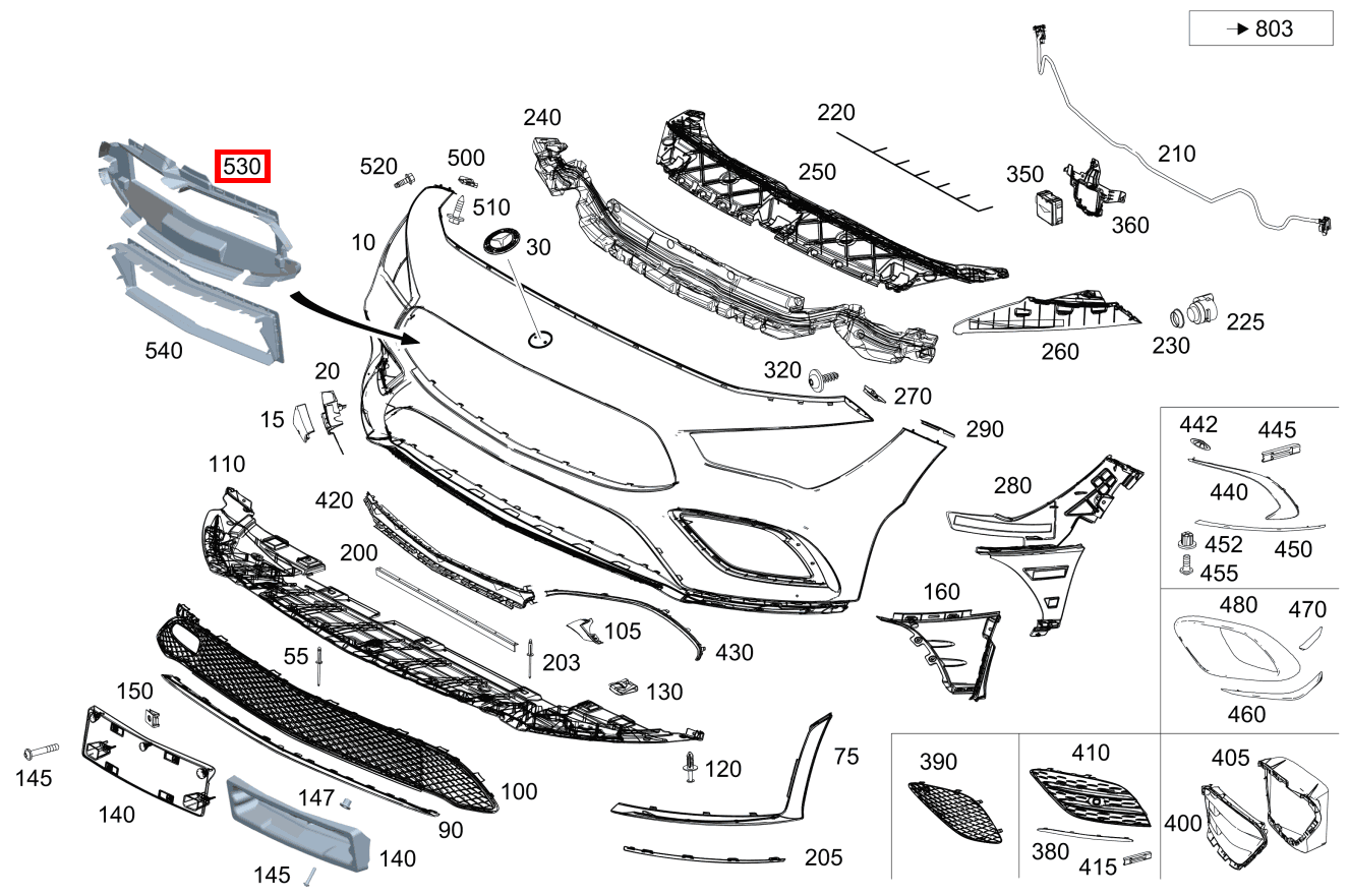 Luftführungssegment Oben für CLA 118, C 205-Klasse kaufen 